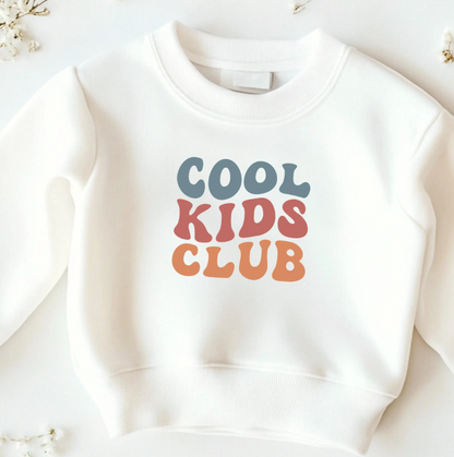 Bügelbild Cool Kids Club Schriftzug Retro Bunt Mittel Kinder