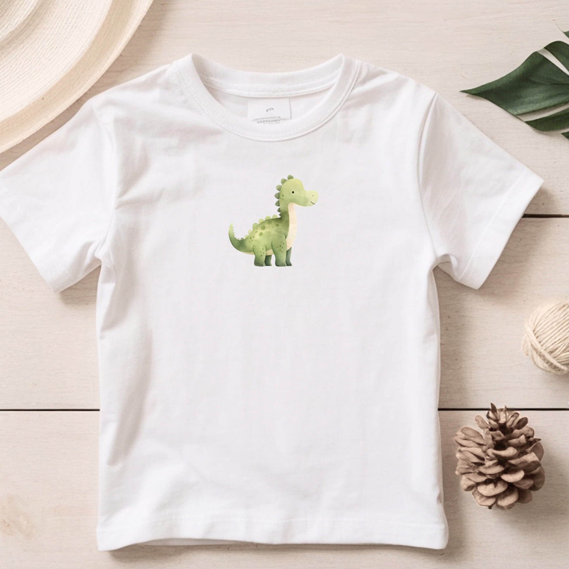 Bügelbild mit zwei Dinosauriern im Aquarell-Stil zum Aufbügeln für Kinderkleidung
