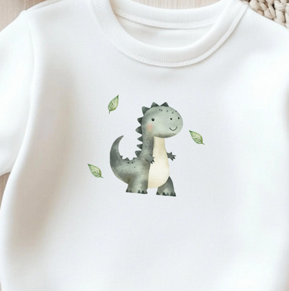 Bügelbild mit T-Rex Dinosaurier im Aquarell-Stil zum Aufbügeln für Kinder