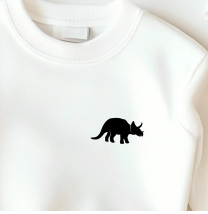 Bügelbild Dinosaurier Triceratops Silhouette schwarz für Kinder