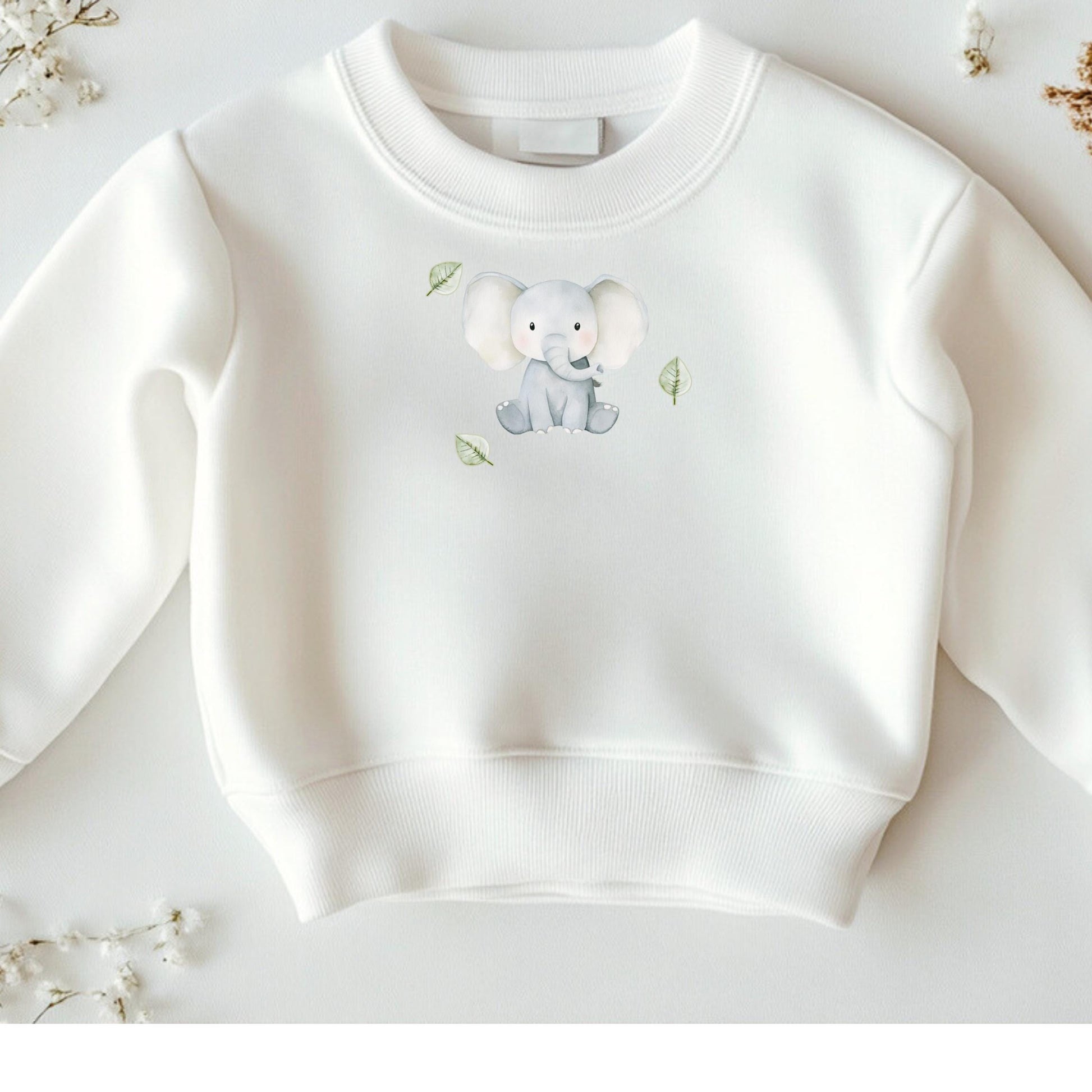Bügelbild Elefant Aquarell Grau Beige Klein Baby Kinder