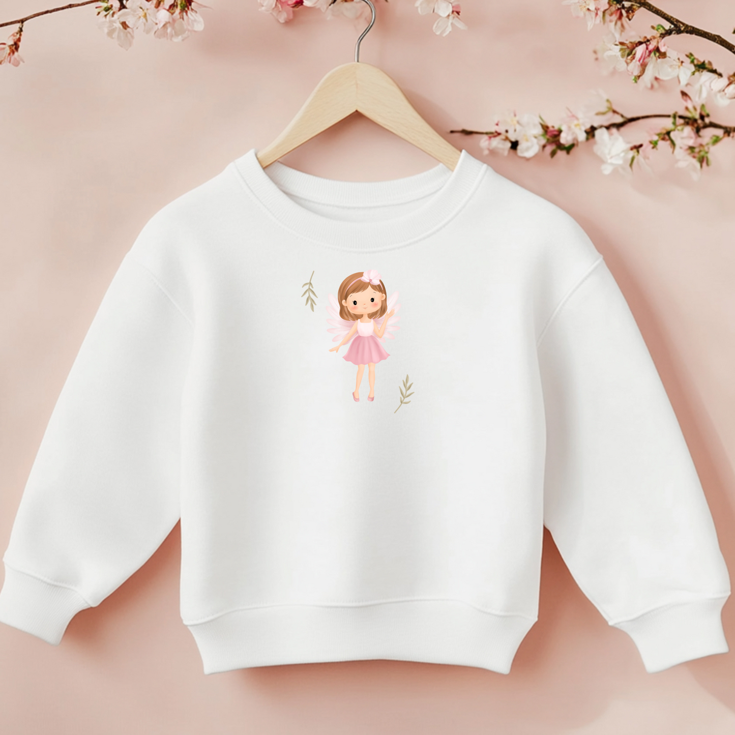 Bügelbild mit Feen-Motiv im Aquarell-Stil in Rosa zum Aufbügeln für Kinderkleidung