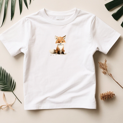 Bügelbild mit kleinem Fuchs im Aquarell-Stil zum Aufbügeln für Kinderkleidung