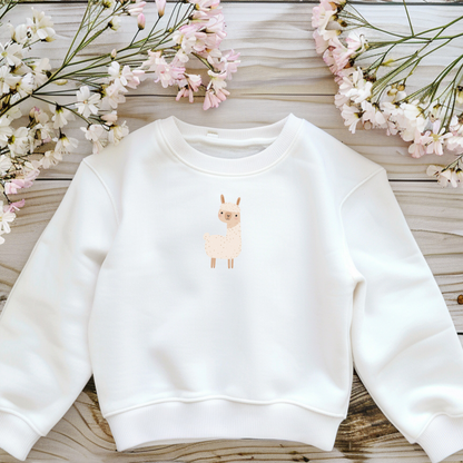Bügelbild mit kleinem Lama im Aquarell-Stil zum Aufbügeln für Kinderkleidung