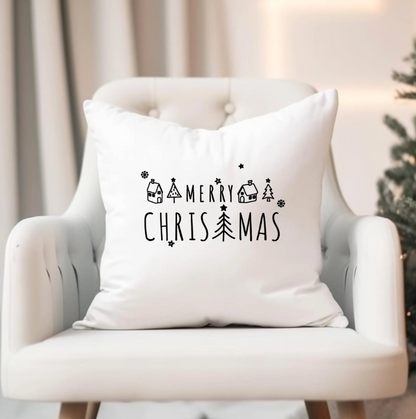 Bügelbild Merry Christmas Schriftzug Weihnachten Schwarz