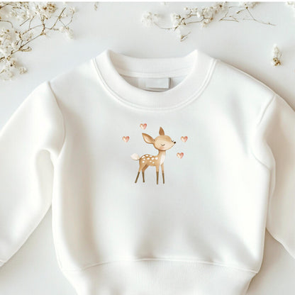 Bügelbild Reh Aquarell Beige Braun Klein Baby Kinder