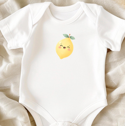 Bügelbild Zitrone Kawaii Gelb Aquarell Klein Baby