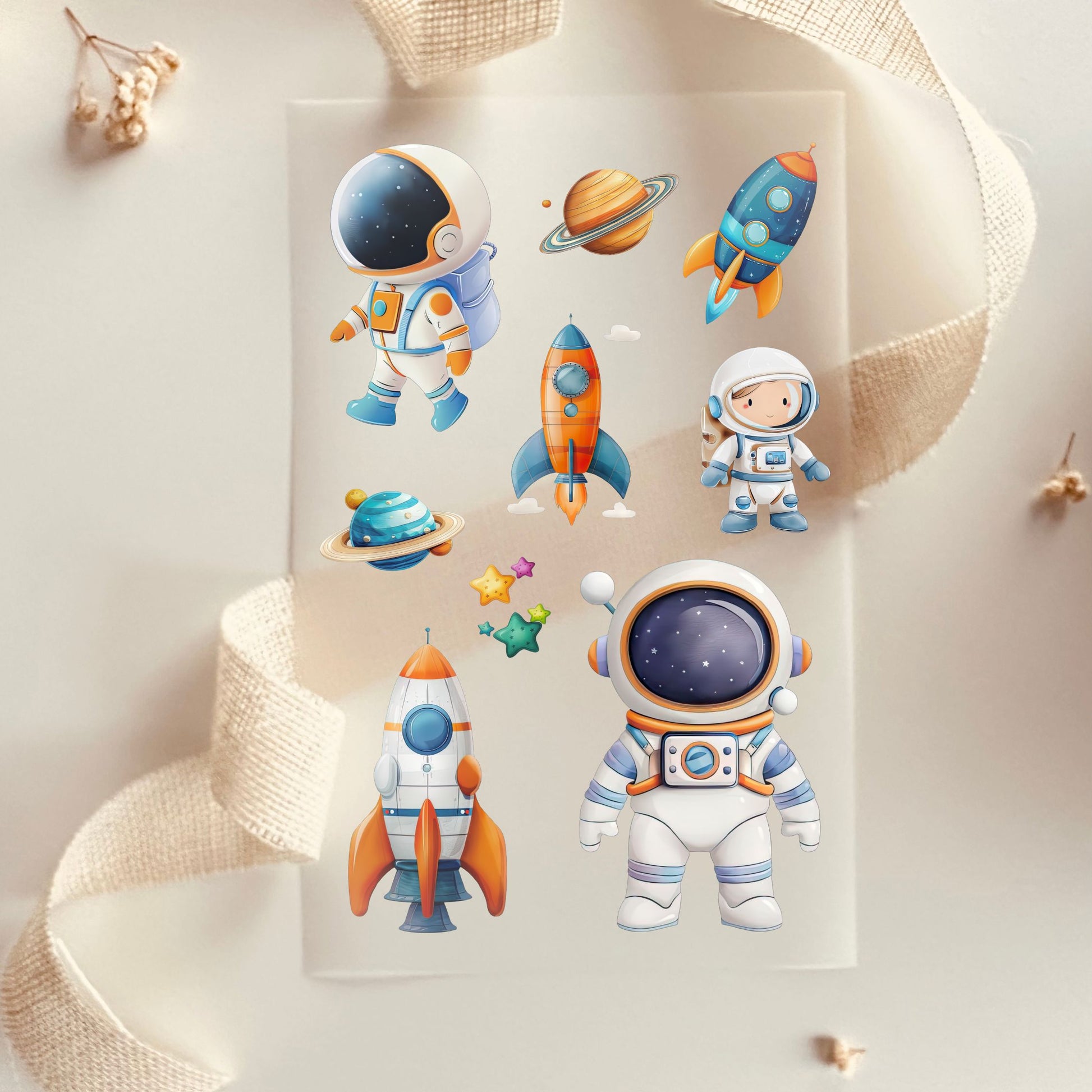 Bügelbilder Astronaut Rakete Weltall Sterne Eternity 