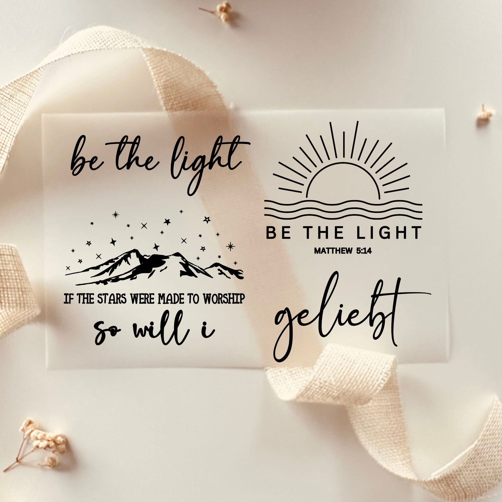 Bügelbilder Christlich be the light, so will i, geliebt Eternity 