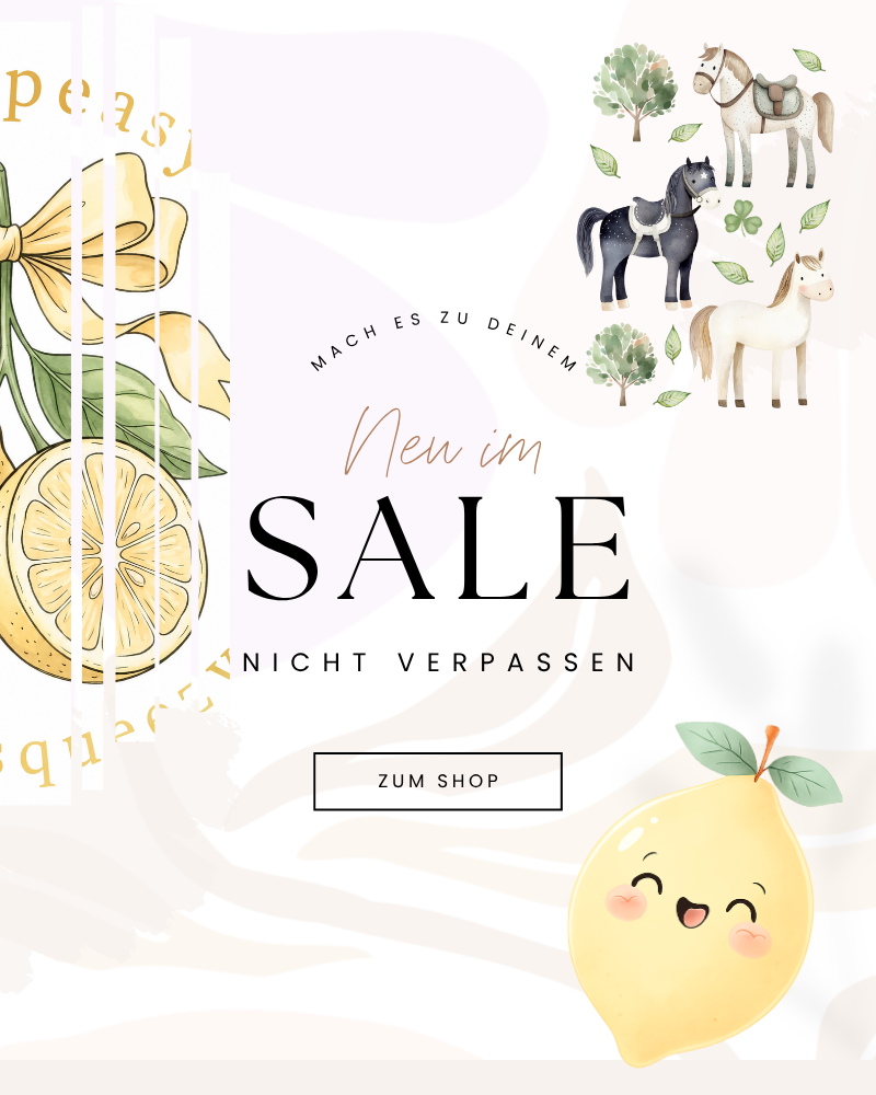 Sale Bügelbilder – Pferde-Set für Kinder, süßes Zitronen-Motiv und Easy Peasy Lemon Squeezy Bügelbild im Angebot