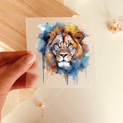 Bügelbild Löwe Aquarell bunt