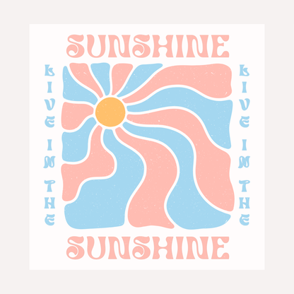 Sunshine Bügelbild – Retro Sonne Motiv